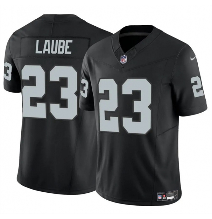 Men's Las Vegas Raiders #23 Dylan Laube Black 2024 F.U.S.E Vapor Stitched Football Jersey