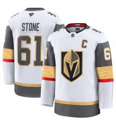 Men's Vegas Golden Knights #61 Mark Stone White 2024-25 Away Stitched Hockey Jersey