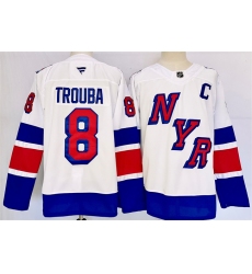 Men's New York Rangers #8 Jacob Trouba White 2024-25 Stadium Series Stitched Jersey