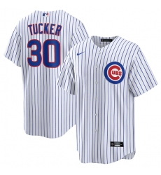 Men's Chicago Cubs #30 Kyle Tucker White 2024 Cool Base Stitched Baseball Jersey