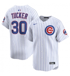 Men's Chicago Cubs #30 Kyle Tucker White Home Limited Stitched Baseball Jersey