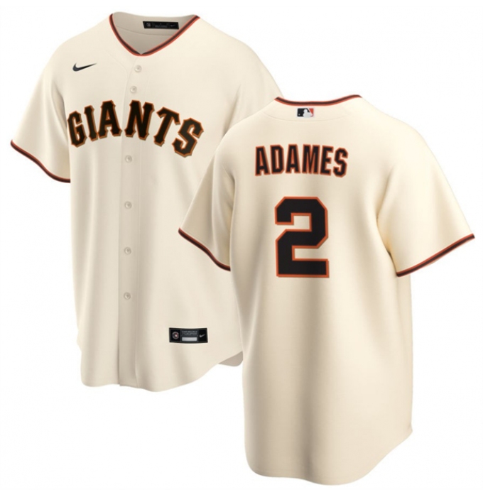 Men's San Francisco Giants #2 Willy Adames Cream Cool Base Stitched Baseball Jersey