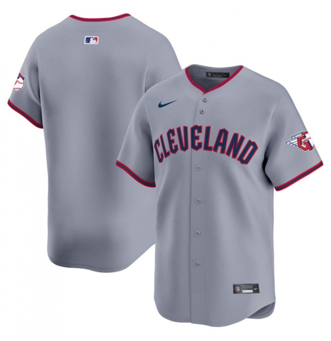 Men's Cleveland Guardians Blank Gray 2025 Alternate Limited Stitched Baseball Jersey