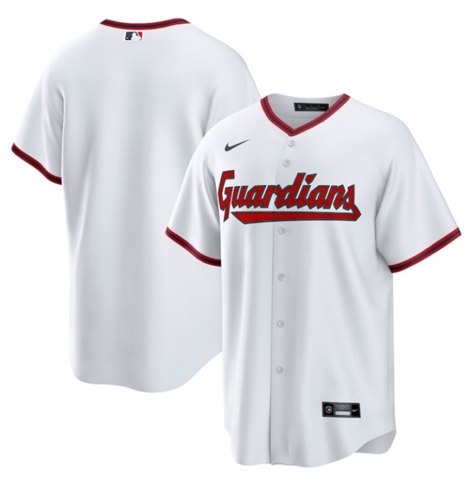 Men's Cleveland Guardians Blank White Cool Base Limited Stitched Baseball Jersey