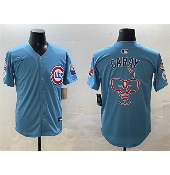 Men's Chicago Cubs Blue Harry Caray 'Holy Cow' 2024-25 2nd Alternate Limited Stitched Baseball Jersey