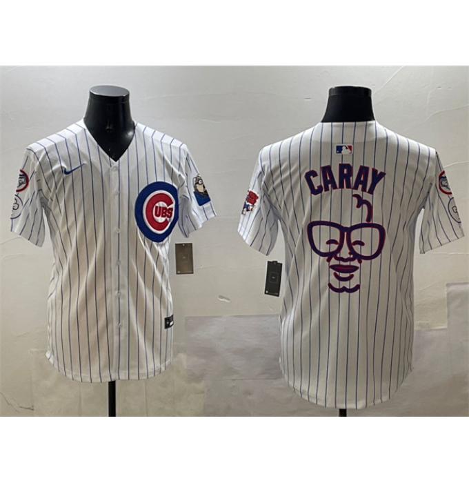 Men's Chicago Cubs White Harry Caray 'Holy Cow' Limited Stitched Baseball Jersey