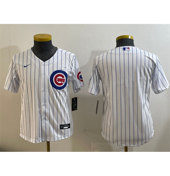 Youth Chicago Cubs Blank White Cool Base Stitched Baseball Jersey