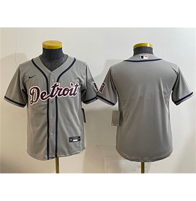 Youth Detroit Tigers Blank Gray Cool Base Stitched Baseball Jersey