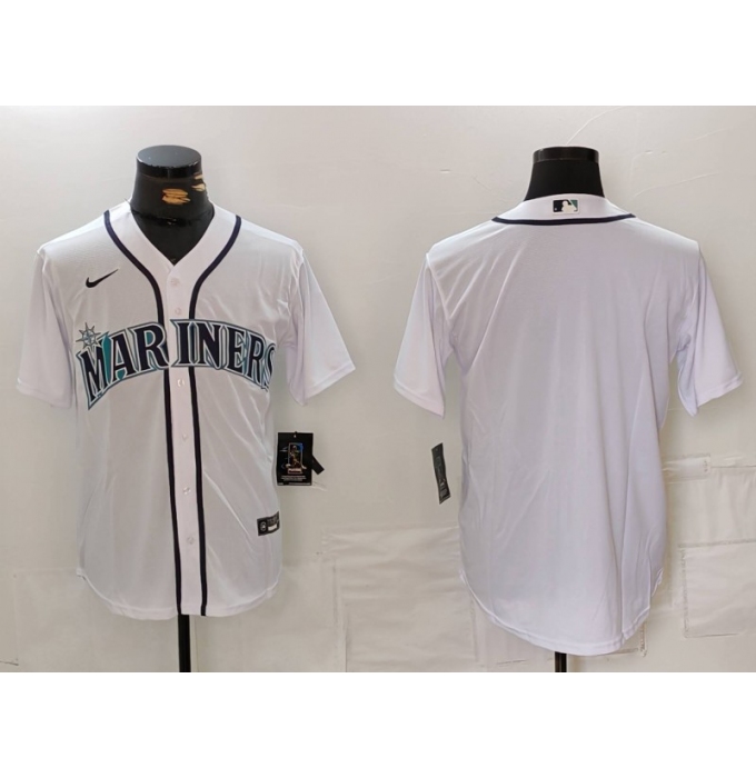 Men's Seattle Mariners Blank White Cool Base Stitched jersey