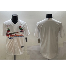 Men's St. Louis Cardinals Blank White Cool Base Stitched Baseball Jersey