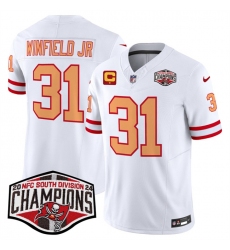 Men's Tampa Bay Buccaneers #31 Antoine Winfield Jr. White F.U.S.E. 2024 NFC South Champions With 1-Star C Limited Stitched Jersey