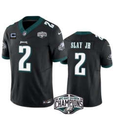 Men's Philadelphia Eagles #2 Darius Slay JR Black 2024 NFC East Champions With 3-Star C F.U.S.E. Vapor Untouchable Limited Stitched Football Jersey