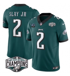 Men's Philadelphia Eagles #2 Darius Slay JR Green 2024 NFC East Champions With 3-Star C F.U.S.E. Vapor Untouchable Limited Stitched Football Jersey