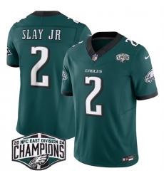 Men's Philadelphia Eagles #2 Darius Slay JR Green 2024 New NFC East Champions F.U.S.E. Vapor Untouchable Limited Stitched Football Jersey