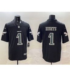 Men's Philadelphia Eagles #1 Jalen Hurts Black Fashion New Vapor Untouchable Limited Stitched Football Jersey