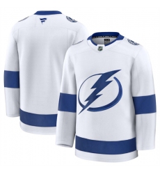 Men's Tampa Bay Lightning Blank White 2024-25 Away Stitched Hockey Jersey