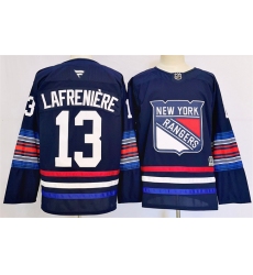 Men's New York Rangers #13 Alexis LafreniereNavy 2024-25 Stitched Jersey