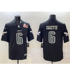 Men's Philadelphia Eagles #6 DeVonta Smith Black 2025 Super Bowl LIX Fashion New Vapor Untouchable Limited Stitched Football Jersey