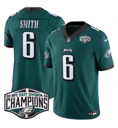 Men's Philadelphia Eagles #6 DeVonta Smith Green 2024 NFC East Champions F.U.S.E. Vapor Untouchable Limited Stitched Football Jersey