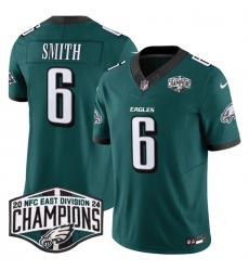 Men's Philadelphia Eagles #6 DeVonta Smith Green 2024 New NFC East Champions F.U.S.E. Vapor Untouchable Limited Stitched Football Jersey