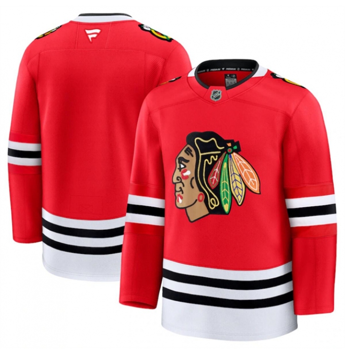 Men's Chicago Blackhawks Blank Red 2024-25 Home Stitched Hockey Jersey