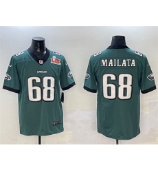 Men's Philadelphia Eagles #68 Jordan Mailata Green 2025 Super Bowl LIX New Vapor Untouchable Limited Football Stitched Jersey