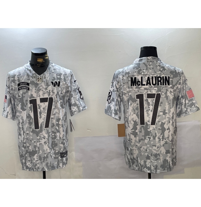 Men's Washington Commanders #17 Terry McLaurin Arctic Camo 2024 FUSE Salute to Service Limited Stitched Jersey