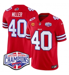 Men's Buffalo Bills #40 Von Miller Red F.U.S.E. 2024 AFC East Division Champions With 4-Star C Vapor Limited Stitched Football Jersey