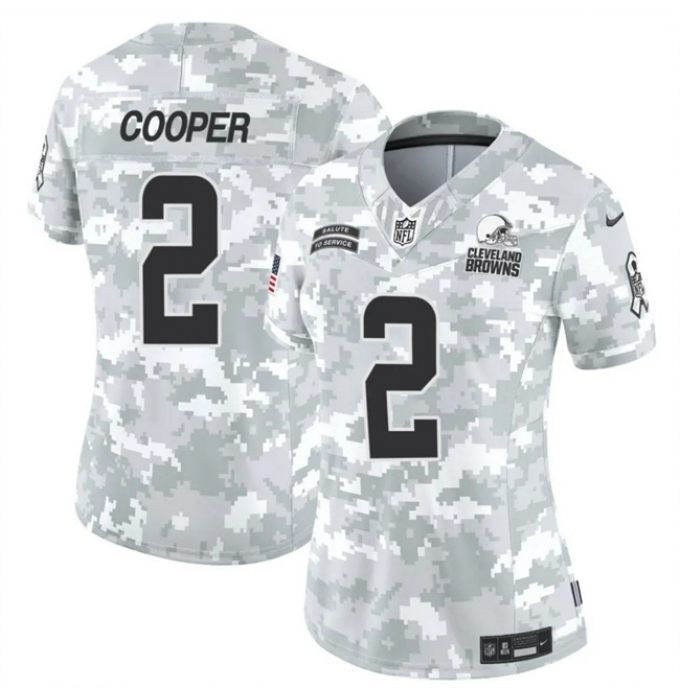 Women's Cleveland Browns #2 Amari Cooper 2024 F.U.S.E Arctic Camo Salute To Service Limited Stitched Jersey(Run Small)