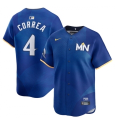 Men's Minnesota Twins #4 Carlos Correa Royal 2024 City Connect Limited Stitched Baseball Jersey