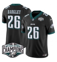 Men's Philadelphia Eagles #26 Saquon Barkley Black 2024 NFC East Champions F.U.S.E. Vapor Untouchable Limited Stitched Football Jersey