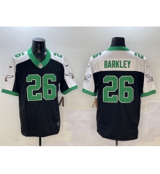 Men's Philadelphia Eagles #26 Saquon Barkley Black White F.U.S.E. Vapor Untouchable Limited Football Stitched Jersey