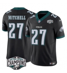 Men's Philadelphia Eagles #27 Quinyon Mitchell Black 2024 New NFC East Champions F.U.S.E. Vapor Untouchable Limited Stitched Football Jersey