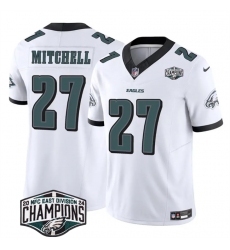 Men's Philadelphia Eagles #27 Quinyon Mitchell White 2024 New NFC East Champions F.U.S.E. Vapor Untouchable Limited Stitched Football Jersey