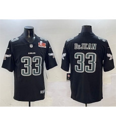 Men's Philadelphia Eagles #33 Cooper DeJean Black 2025 Super Bowl LIX Fashion New Vapor Untouchable Limited Stitched Football Jersey