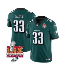 Men's Philadelphia Eagles #33 Cooper DeJean Green 2025 Eagles Logo Super Bowl LIX New F.U.S.E. Vapor Untouchable Limited Football Stitched Jersey