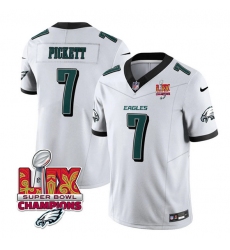 Men's Philadelphia Eagles #7 Kenny Pickett White 2025 Eagles Logo Super Bowl LIX New F.U.S.E. Vapor Limited Football Stitched Jersey