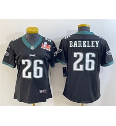 Women's Philadelphia Eagles #26 Saquon Barkley Black 2025 Super Bowl LIX Vapor Untouchable Limited Football Stitched Jersey(Run Small)