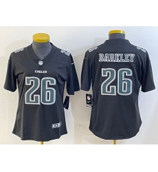 Women's Philadelphia Eagles #26 Saquon Barkley Black Fashion Vapor Untouchable Limited Football Stitched Jersey(Run Small)