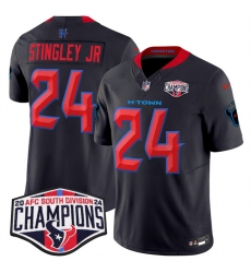 Men's Houston Texans #24 Derek Stingley Jr. Navy 2nd Alternate F.U.S.E. 2024 AFC South Division Champions Vapor Limited Stitched Football Jersey