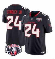 Men's Houston Texans #24 Derek Stingley Jr. Navy F.U.S.E. 2024 AFC South Division Champions Vapor Limited Stitched Football Jersey