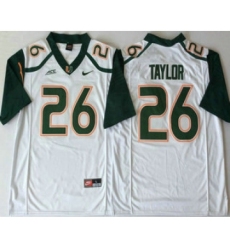 Men's Miami Hurricanes #26 Sean Taylor White Stitched NCAA Nike College Football Jersey