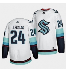 Men's Seattle Kraken #24 Jamie Oleksiak Away White Jersey