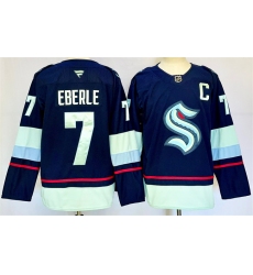 Men's Seattle Kraken #7 Jordan Eberle Navy 2024-25 Home Stitched Hockey Jersey