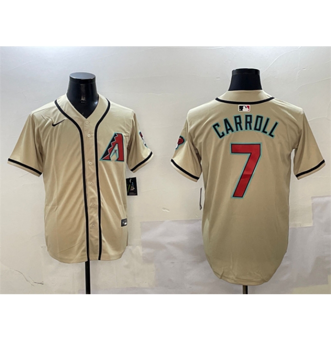 Men's Arizona Diamondbacks #7 Corbin Carroll Gold Limited Stitched Baseball Jersey