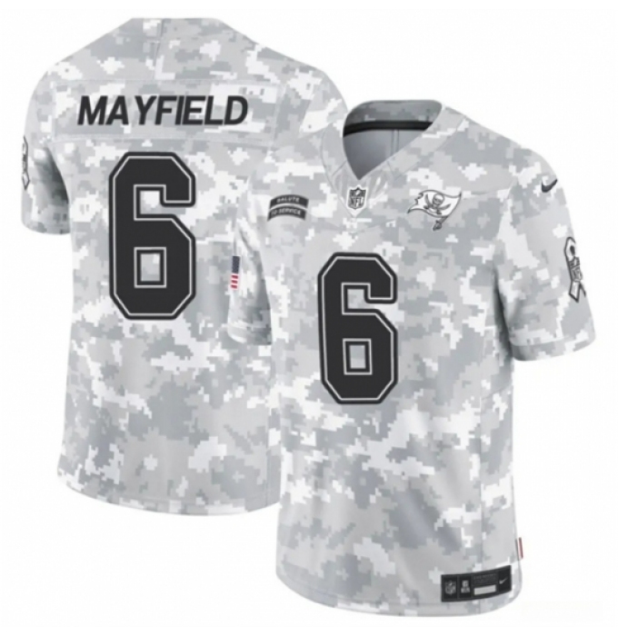 Youth Tampa Bay Buccaneers #6 Baker Mayfield 2024 F U S E Arctic Camo Salute To Service Limited Stitched Football Jersey