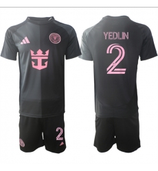 Men's Inter Miami CF #2 DeAndre Yedlin 2025 Black Away Soccer Jersey Suit