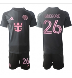 Men's Inter Miami CF #26 Gregore 2025 Black Away Soccer Jersey Suit