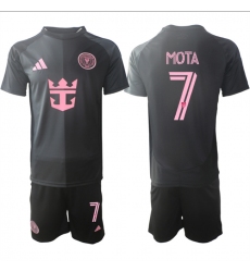 Men's Inter Miami CF #7 Jean Mota 2025 Black Away Soccer Jersey Suit