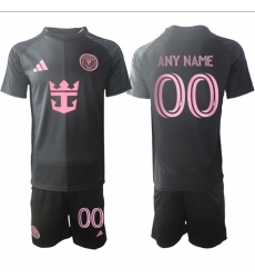 Men's Inter Miami CF Custom 2025 Black Away Soccer Jersey Suit